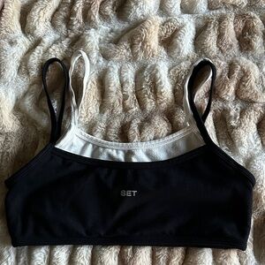 SET Active Black and White Sports Bra
